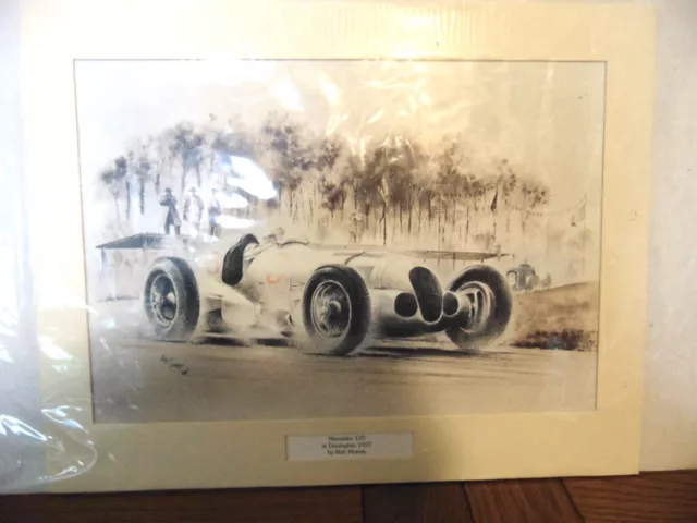 Motor Racing Print by Bob Murray.Mercedes 125 at Donnington 1937.