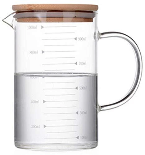 Graduated Beaker Mug With Handle And Durable Lid Borosilicate Glass Multi