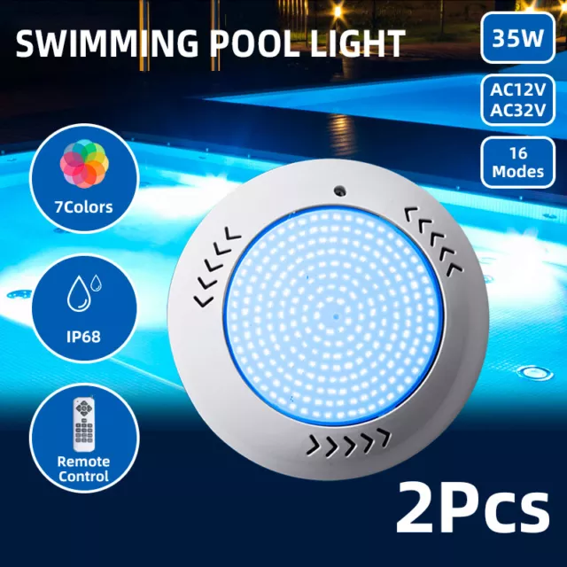 2x EMITTO LED Swimming Pool Light 12V Resin Filled Underwater SPA Decorate Lamp