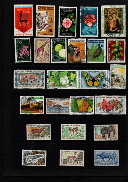 Stamps Cameroon 25 Different Stamps   Collection /  Mixture  / Mix Used