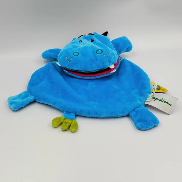 Doudou plat hippopotame bleu LILLIPUTIENS - 15945