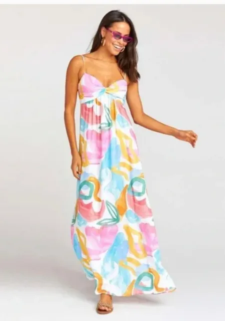 Show Me Your Mumu Maxi Watercolor Magnolia Multi Color Long Dress Size Large