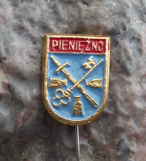 Vintage Pieniezno Heraldic Crest Polish City Town Poland Pin Badge