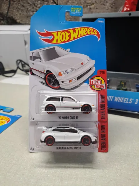 Hot Wheels 90 Honda Civic EF Lot + 2016 Type R Then And now JDM Mugen SI RHD