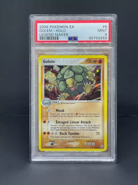 Pokemon Ex Legend Maker Golem Holo PSA 9 MINT #6 - Graded Card English