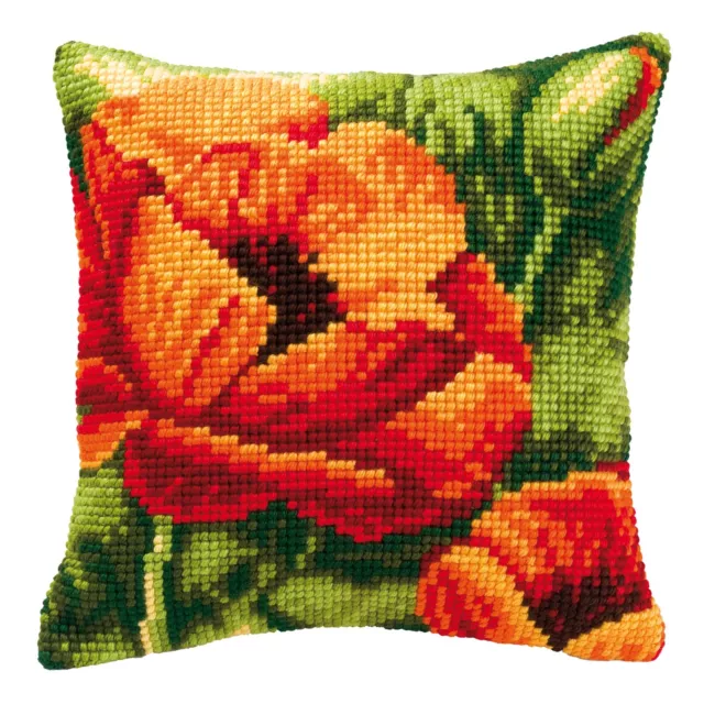 Vervaco ~ Cushion Cross Stitch Kit ~Poppies