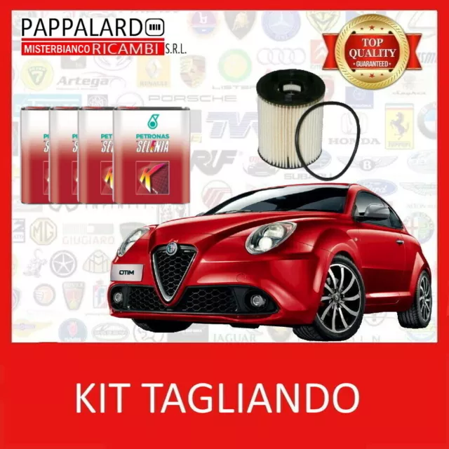 Kit Tagliando Filtro Olio + 4Lt Olio Selenia K 5W40 Alfa Romeo Mito 1.4 Multiair