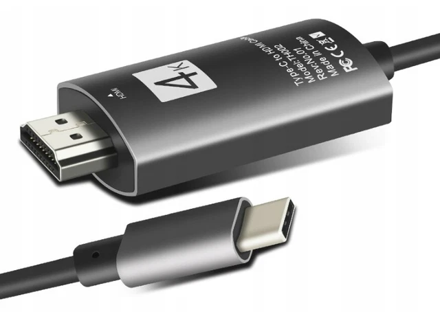 MHL To HDMI Adapter Cable (USB-C + USB-A) - 2m Red, For Android Phones & Tablets