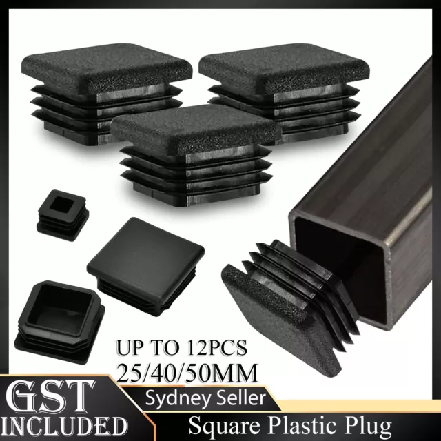 UPTO 12X Square Plastic Plug End Cap Tube Insert Box Cover Plug Floor Protector