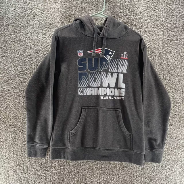 New England Patriots Hoodie Sweatshirt Mens Small Grey Super Bowl LI Champions