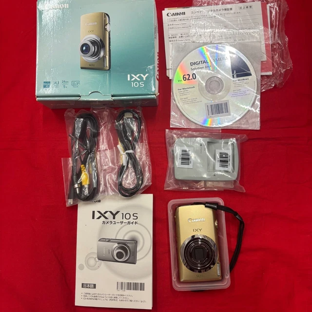 CANON IXY 10S Camera 14.1MP Silver Tested W/ Accessories