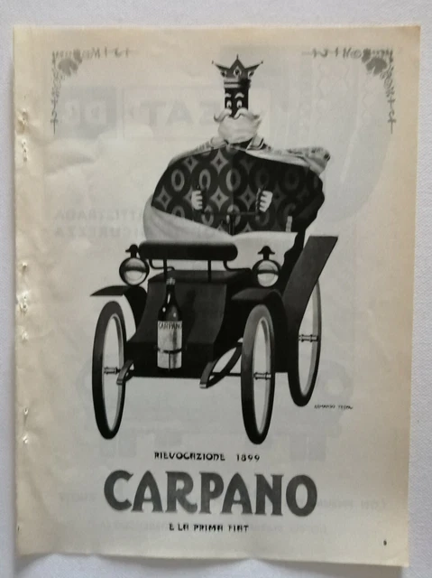 Studio Testa Carpano Fiat B/W Barale Pubblicita' Advertising 1961 Cm. 27 X 19