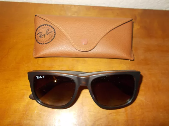 Ray Ban RB 4165 Justin 865/T5 Tortoise Rubber Brown 54mm Polarized Sunglasses