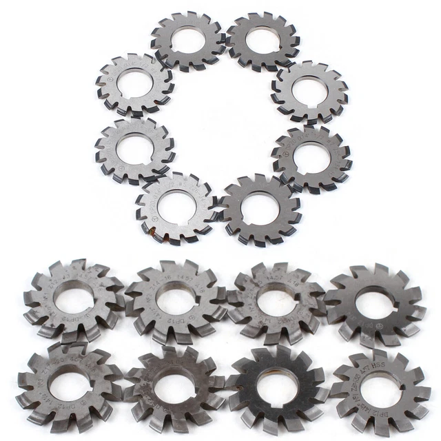 8X DP12/DP20 Involute Gear Cutters Set Inner Bore 22mm 14.5° Pressure Angle USA