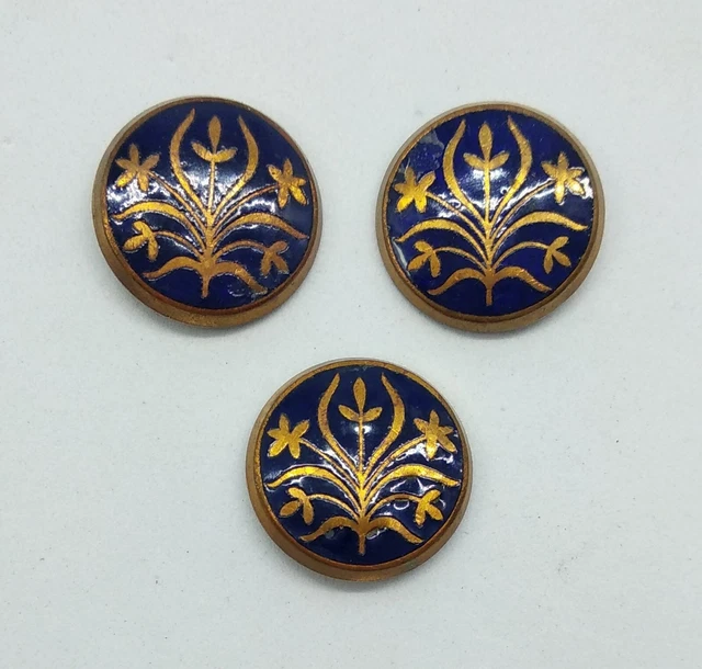 Bouton Ancien En Métal 25 Mm - Motif Fleur, Pour Collection Ou Artisanat, Occasion, France