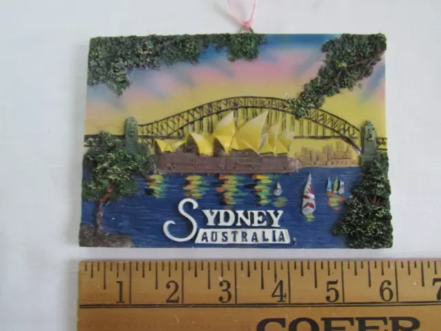 SYDNEY AUSTRALIA Harbour Bridge Opera House 3-D Plaque Wall Hanging - 6" X 4"