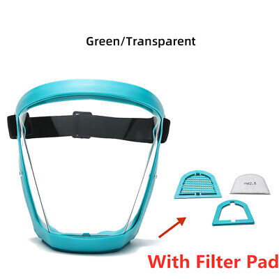 Anti Droplet Full Face Shield Protective Cover Transparent Safety Mask w/ Filter