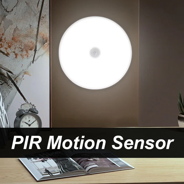 LED MOTION SENSOR Light PIR USB Wireless Wall Cabinet Stair Night Lamp ...
