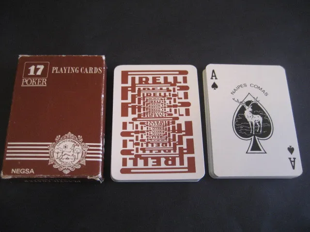 Jeu de Cartes Poker Comas. Publicité Pneus Pirelli. Playing Cards