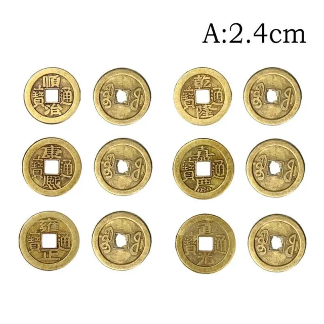 20 x Chinese Auspicious Bronze Coins 24mm Lucky  Fortune attract Money +Pouch