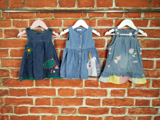 Baby Girls Bundle Age 3-6 Months Next Debenhams Denim Pinafore Dress Blue 68Cm