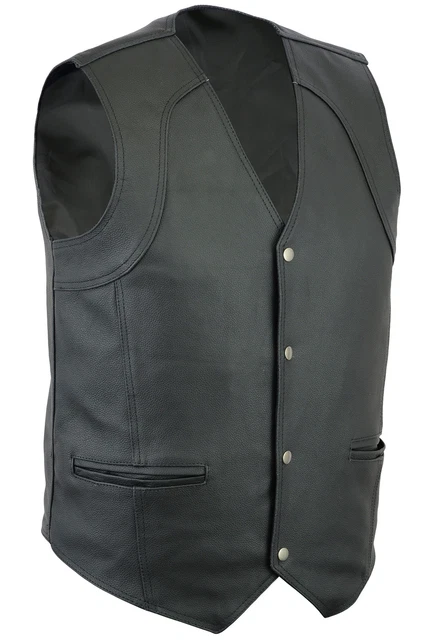 Gilet 100% pelle di mucca moto braccialetto gilet moto biker