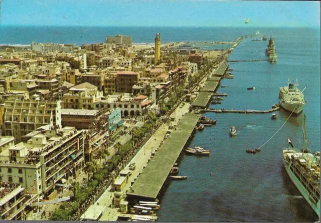 Postkarte ÄGYPTEN * Port Said mit Hafen  * gelaufen * 1984