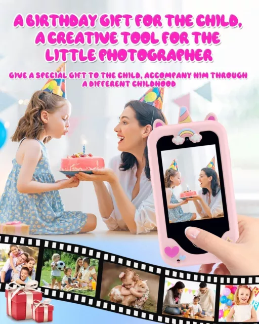KAKTIN Kids Phone for Girls,Christmas Birthday Unicorns Gifts for 3 4 5 6 7 8 ye 3