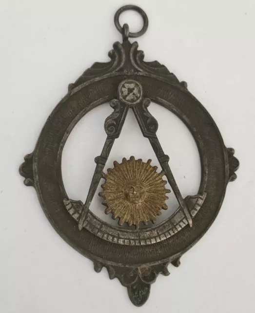 Vtg Masonic Pendant Collar Medal Accessory Freemason Collectible