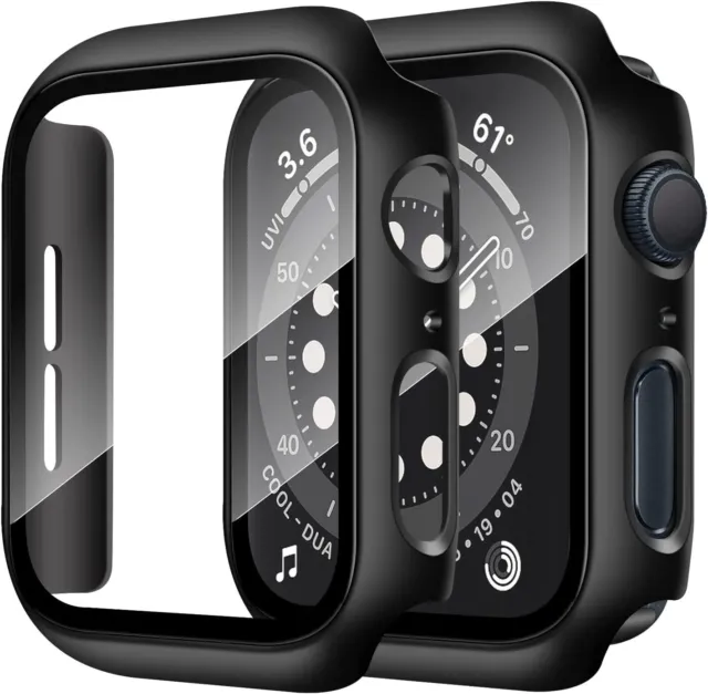 Hülle für Apple Watch Series 8 Schutzhülle Case 41mm 45mm Display Schutzglas 9H