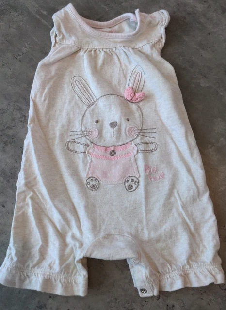 Lovely baby girls 6-9 months clothes romper short sleeve shorty Tu bunny