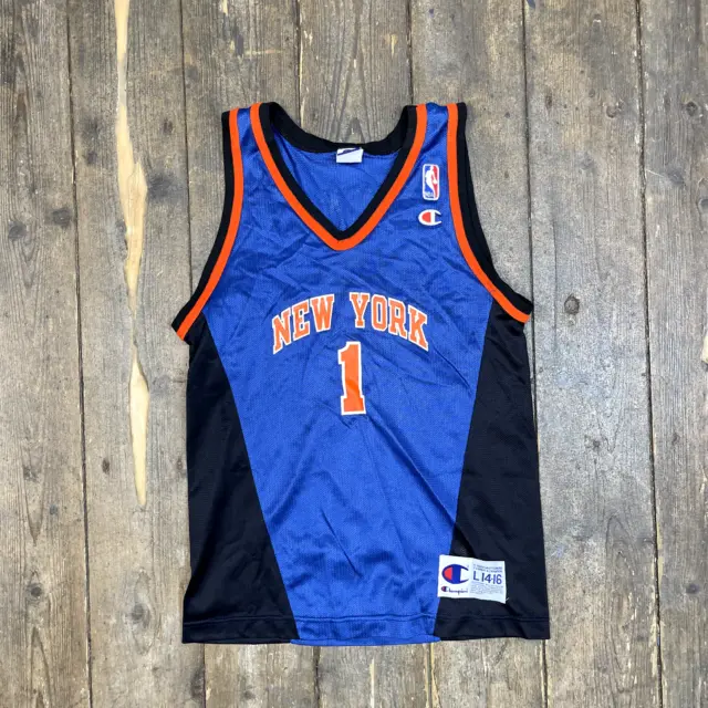 Champion Jersey NBA New York Knicks Basketball Vest, Blue, Mens Large