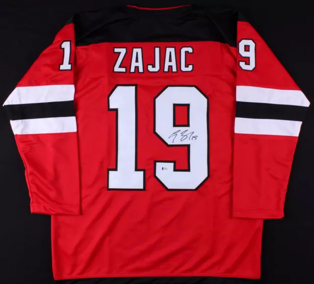 Travis Zajac Signed Devils Jersey (Beckett COA) Veteran New Jersey Center