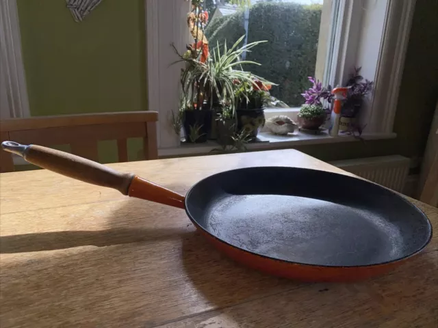 LE CREUSET Vintage 29 cm vulkanische orange Gusseisen Bratpfanne