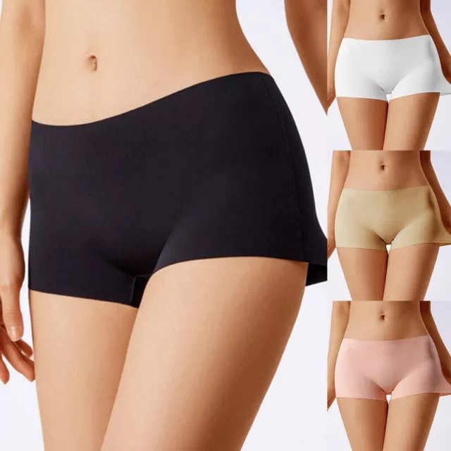 LADIES BOXER SHORTS Ice Silk Boxers Seamless High Waist Briefs Knickers  Shorts £9.68 - PicClick UK