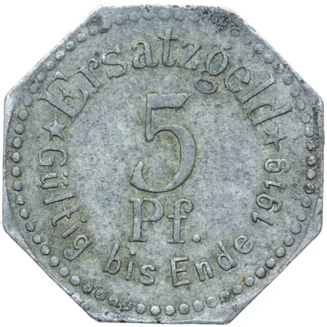 Stettin Pomerania - Szczecin - Poland - emergency coin - 5 Pfennig 1917