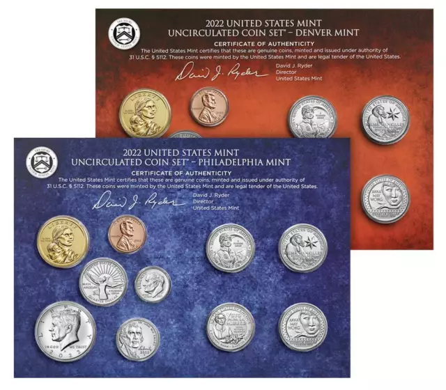 2022 United States Mint Uncirculated Coin Set (22RJ) P&D *In Hand, Ready to Ship