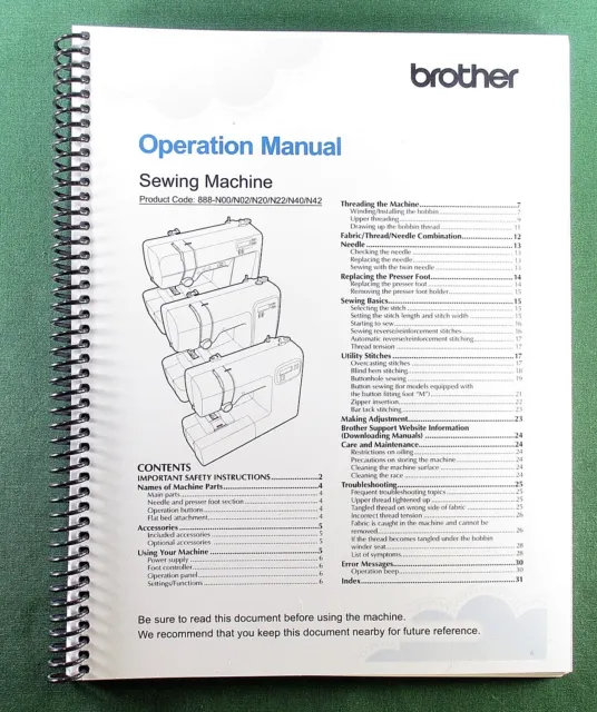 Brother CS7000X Instruction Manual: Full Color & Protective Covers!