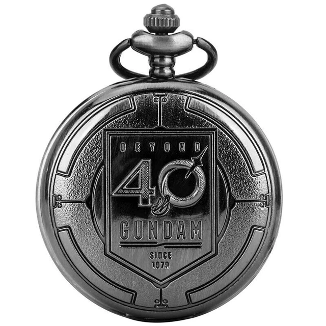 Classical Black Engraved Pattern Men's Roman Number Quartz Pocket Watch Chain