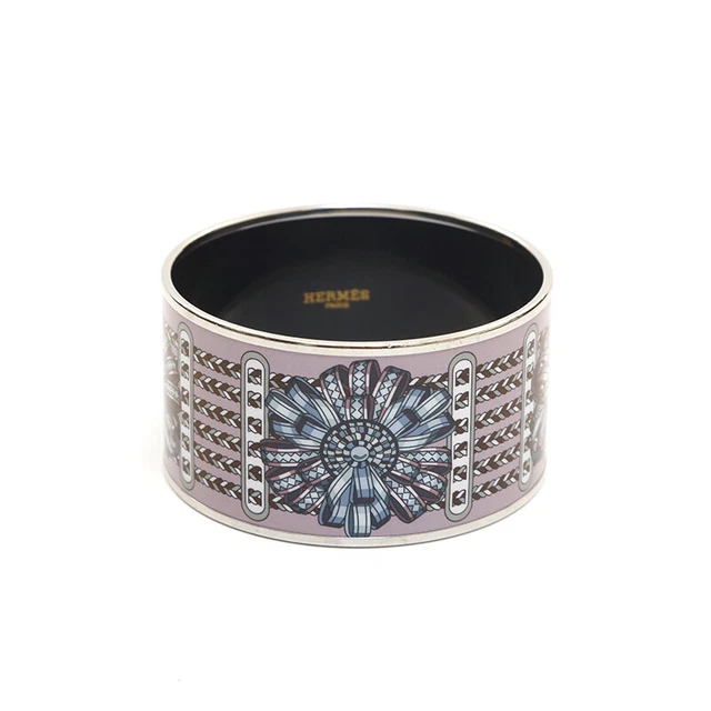HERMES Bangle Emaille TGM Silver × Purple
