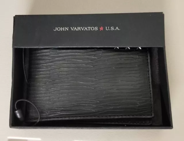 New John Varvatos USA Billfold Black Leather Wallet