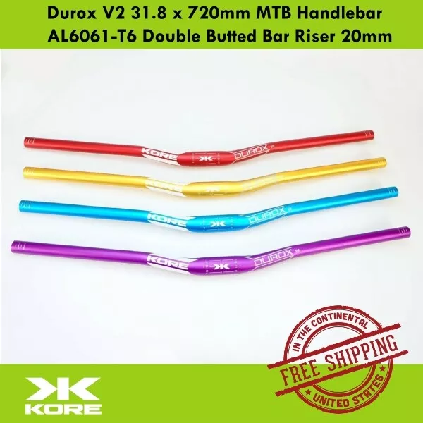 KORE Durox V2 31.8 x 720mm MTB Handlebar AL6061-T6 Double Butted Bar Riser 20mm