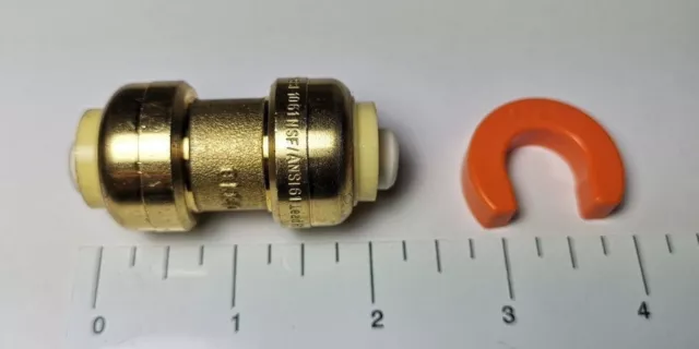 20) 1/2" X 1/2" Push Fit Couplings With 1 Free Disconnect Clip, Lead Free Brass