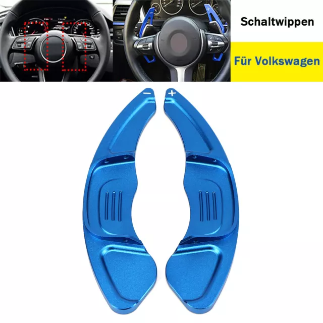 Alu Schwarz Schaltwippen Verlängerung DSG Lenkrad für VW Golf 7