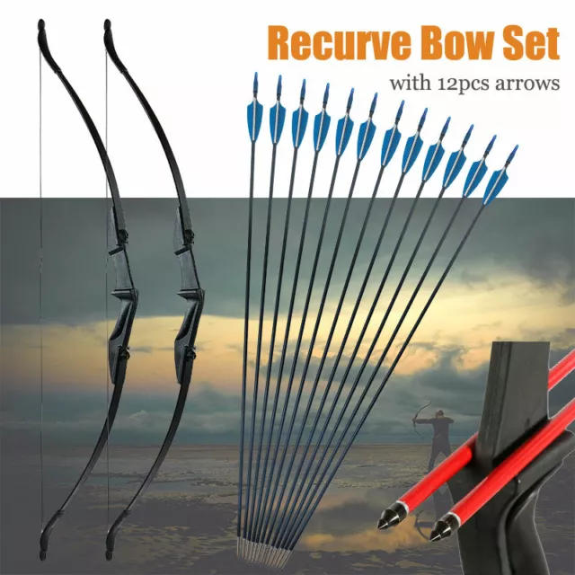 20/30/40lbs 57" Archery Hunting Takedown Recurve Bow 12x Target Arrows for RH/LH