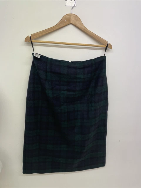 Gonna tartan vintage pura lana nuova qualità St Michael taglia UK 16 - A21