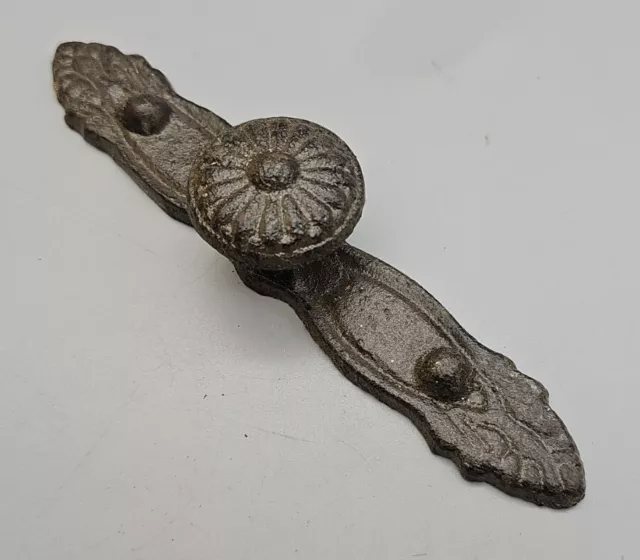 Cast Iron Drawer Pulls Handle Black Plate Dresser Cabinet Knobs Rustic