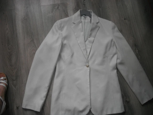 Tailleur Veste + Jupe Droite FROGGY - Couleur écru - Taille 40/42 - Polyester - Occasion Très Bon état