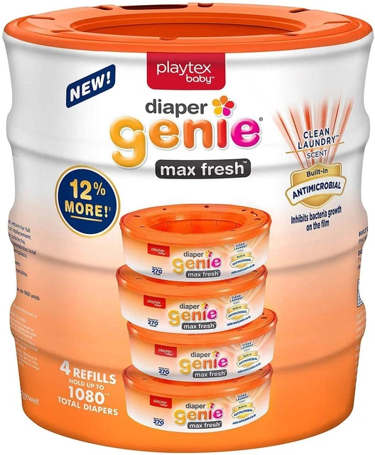 Diaper Genie Max Fresh 4 Refills 1.36 Pounds Fresh Scent 1080 Count