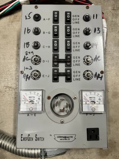 Connecticut Electric EmerGen #10-7500 Manual Transfer Switch, 30 Amp, 10 Circuit